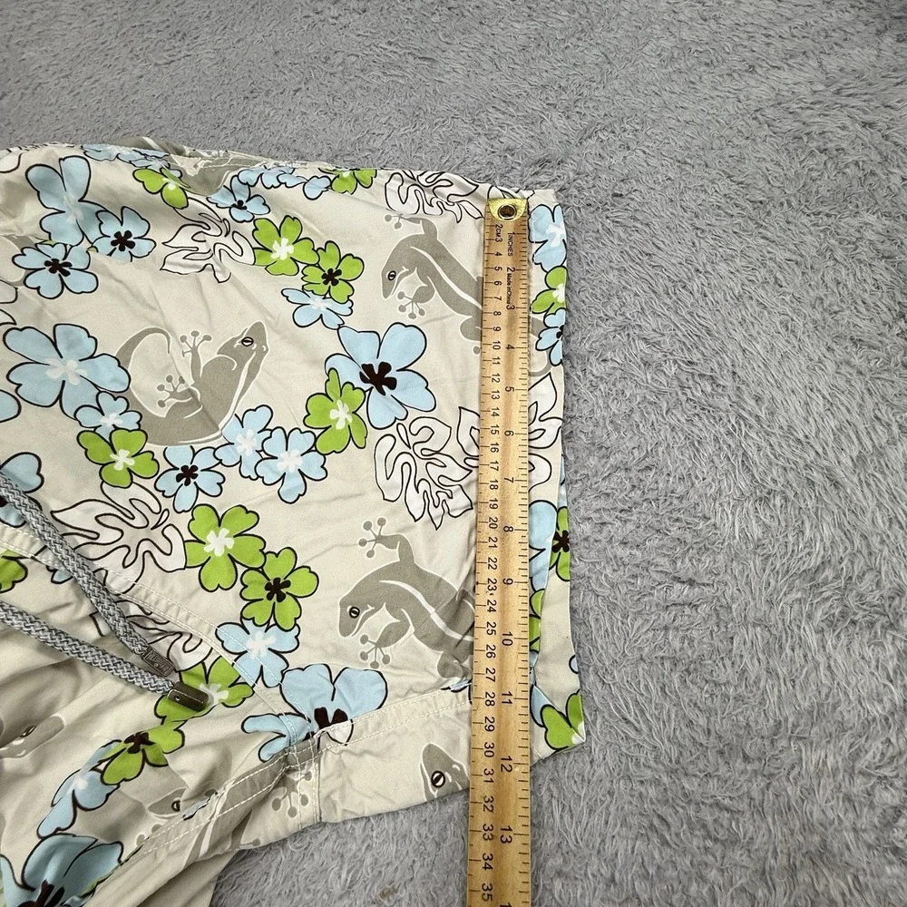 Vilebrequin Floral Mesh‎ Lined Lizard Print Swimtrunk Size XL Gray